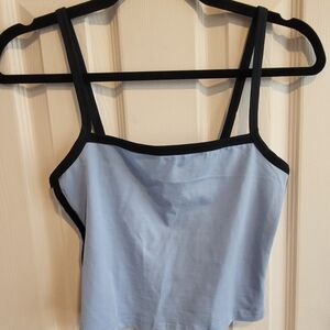 Edikted Light Blue Crop Top with Black Trim